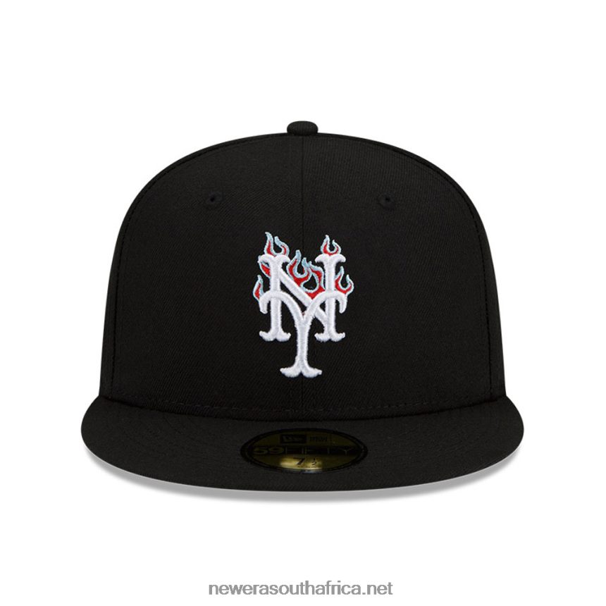 New York Mets MLB Team Fire Black 59FIFTY Fitted Cap New Era TRBRBN334
