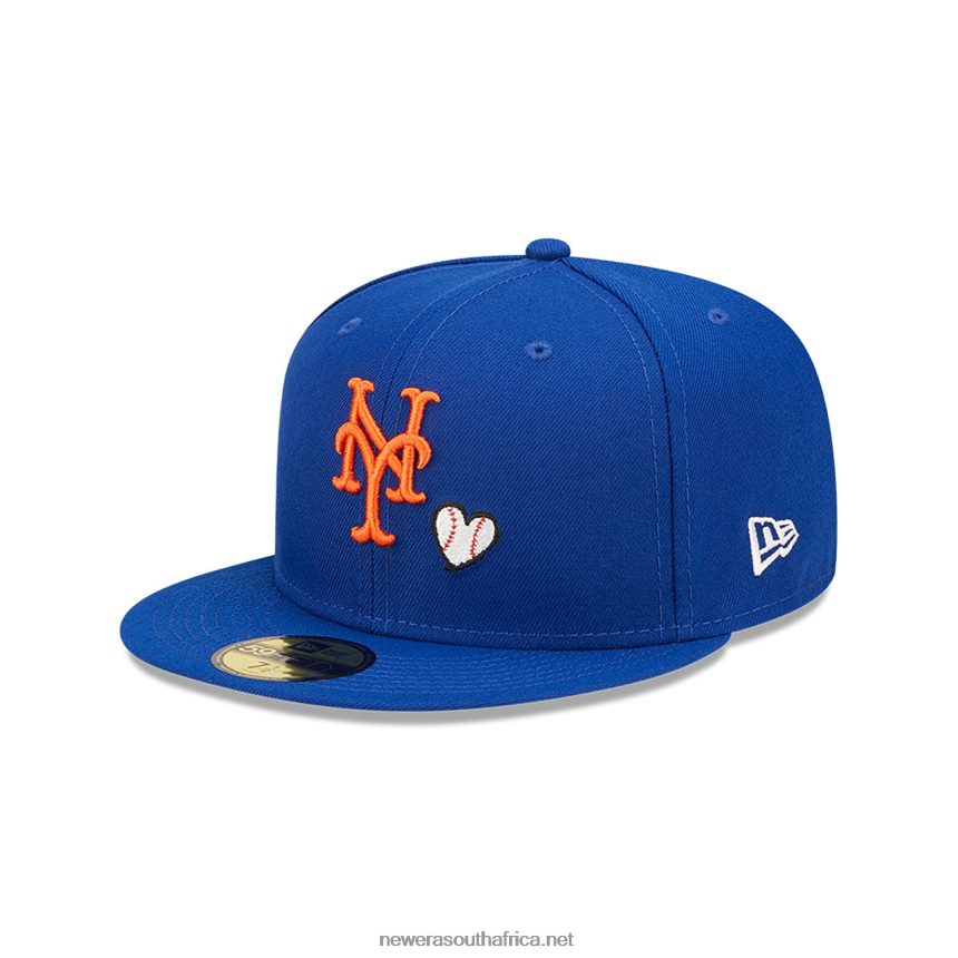 New York Mets MLB Team Heart Blue 59FIFTY Fitted Cap New Era TRBRBN1191