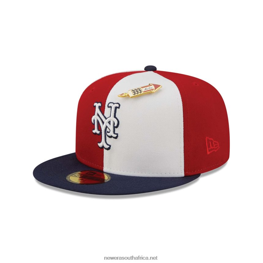 New York Mets Pinwheel Americana Red 59FIFTY Fitted Cap New Era TRBRBN1020