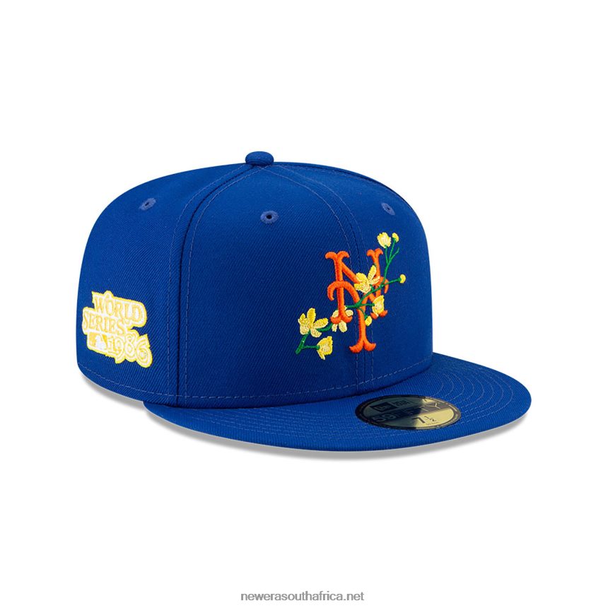 New York Mets Side Patch Bloom Blue 59FIFTY Fitted Cap New Era TRBRBN1080