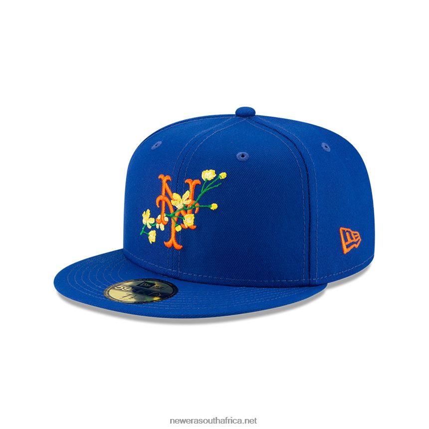 New York Mets Side Patch Bloom Blue 59FIFTY Fitted Cap New Era TRBRBN1080