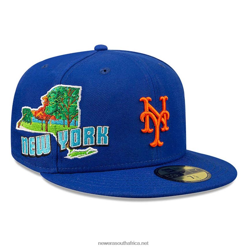 New York Mets Stateview Blue 59FIFTY Fitted Cap New Era TRBRBN1226