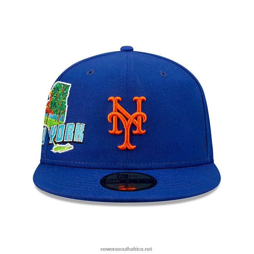 New York Mets Stateview Blue 59FIFTY Fitted Cap New Era TRBRBN1226
