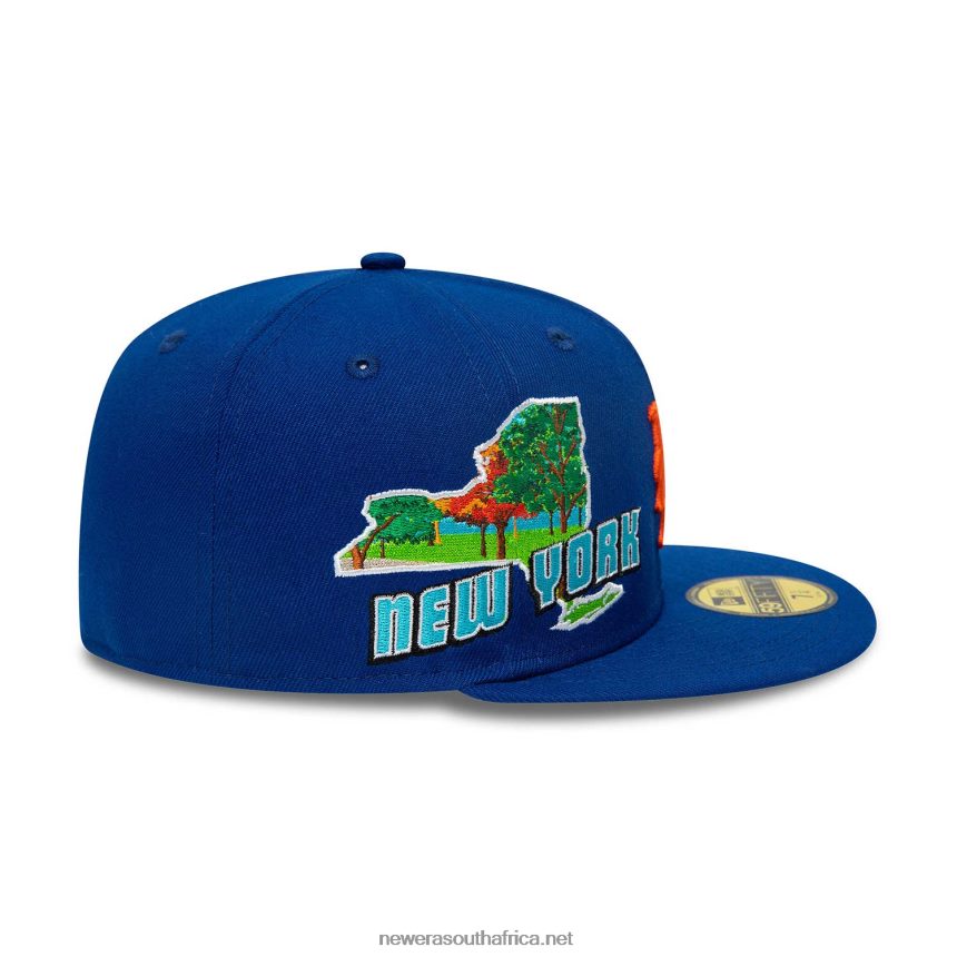 New York Mets Stateview Blue 59FIFTY Fitted Cap New Era TRBRBN1226