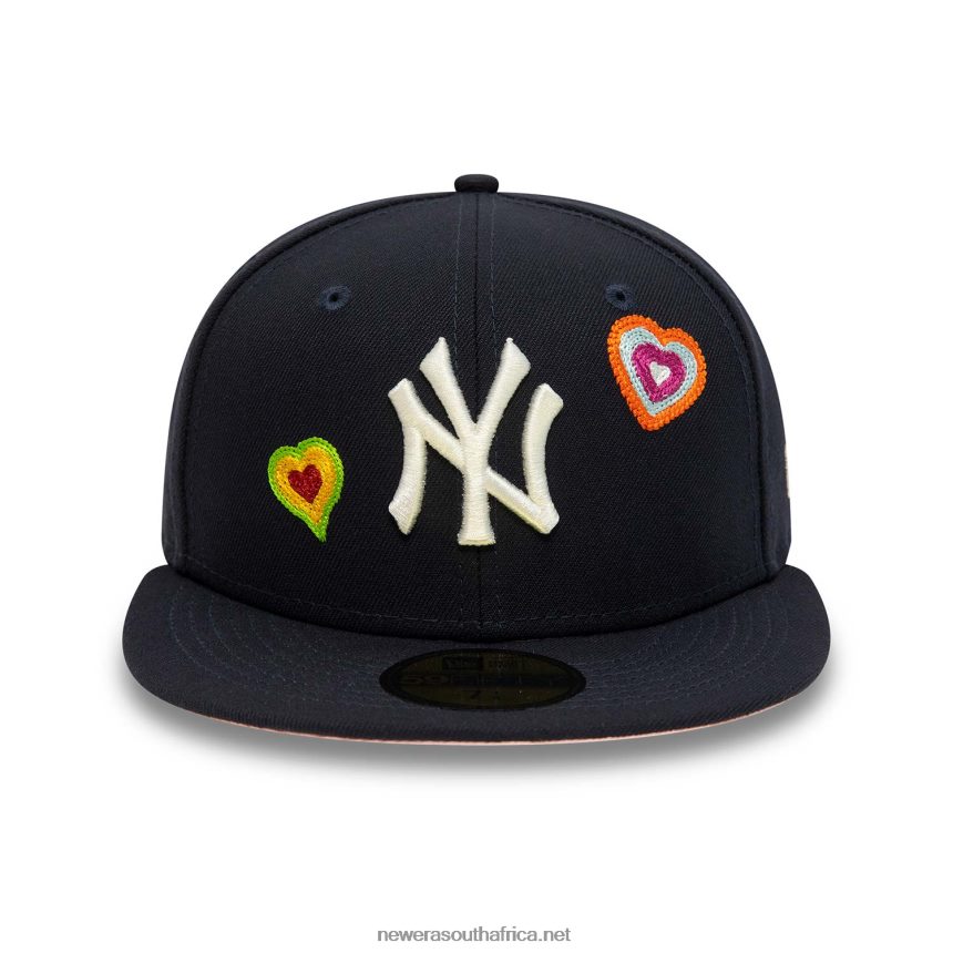 New York Yankees Chain Stitch Heart Navy 59FIFTY Fitted Cap New Era TRBRBN948
