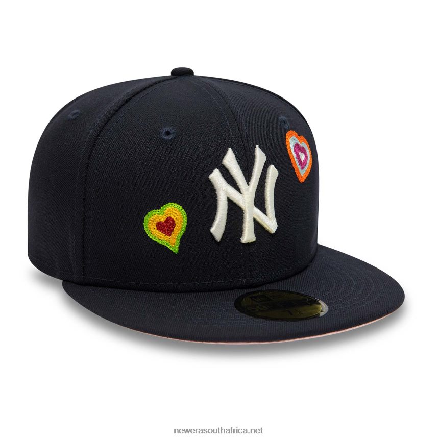 New York Yankees Chain Stitch Heart Navy 59FIFTY Fitted Cap New Era TRBRBN948