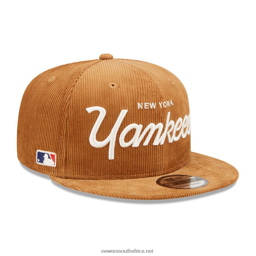 New York Yankees Cord Script Brown 9FIFTY Snapback Cap New Era TRBRBN1900