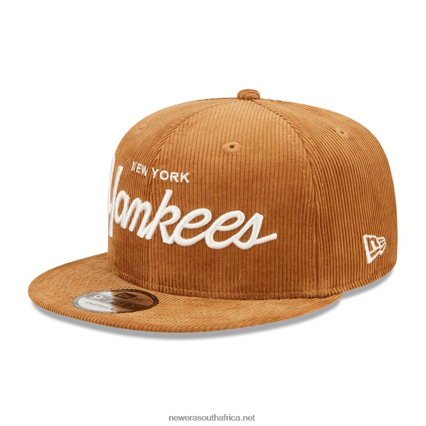 New York Yankees Cord Script Brown 9FIFTY Snapback Cap New Era TRBRBN1900