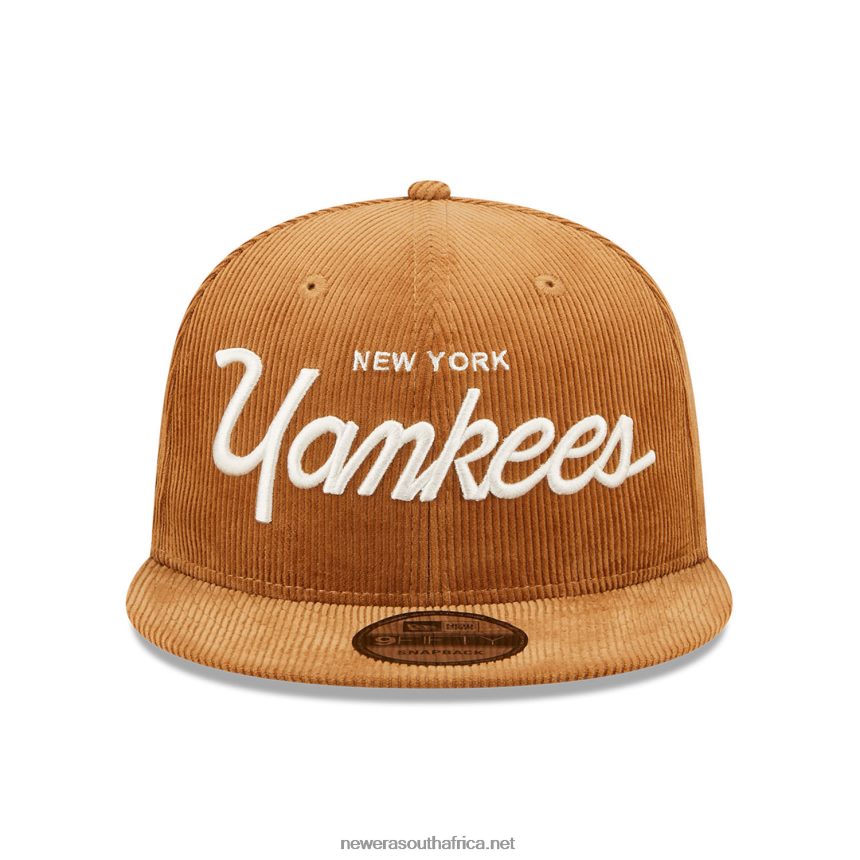 New York Yankees Cord Script Brown 9FIFTY Snapback Cap New Era TRBRBN1900