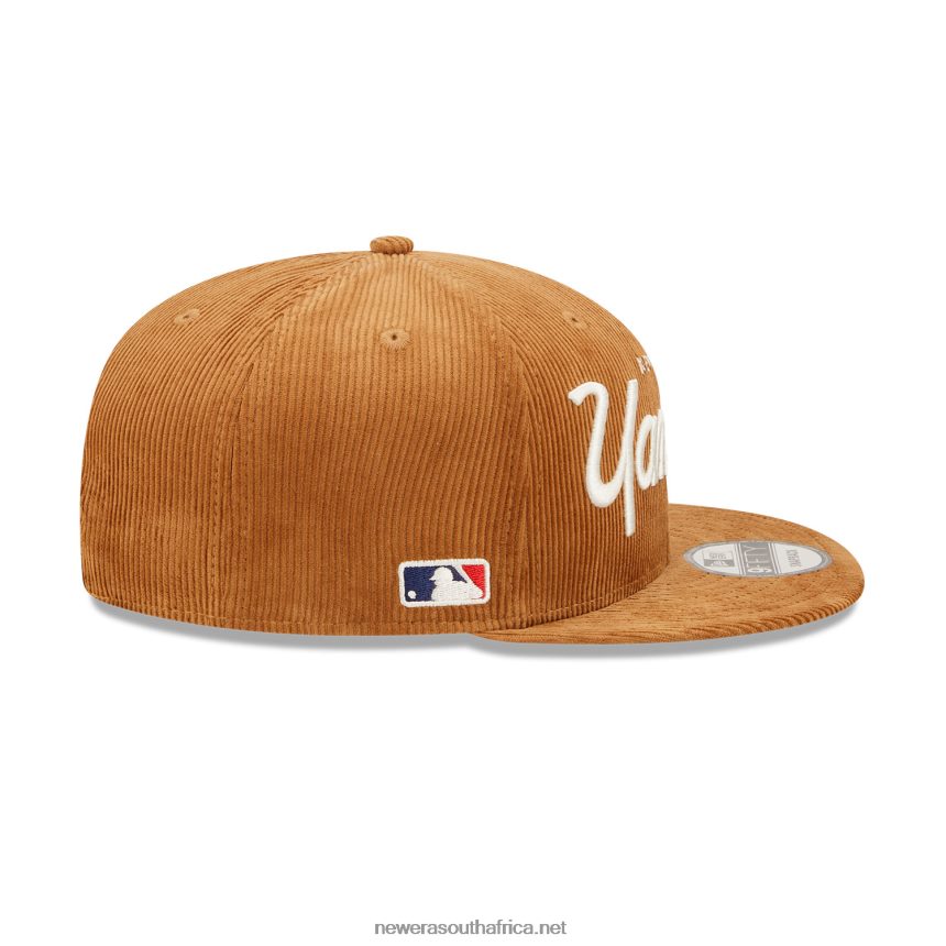 New York Yankees Cord Script Brown 9FIFTY Snapback Cap New Era TRBRBN1900