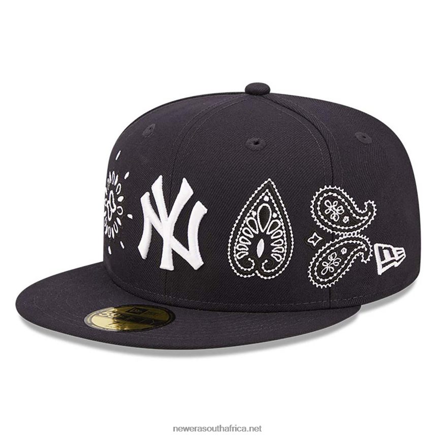 New York Yankees MLB All Over Print Paisley Black 59FIFTY Fitted Cap New Era TRBRBN376