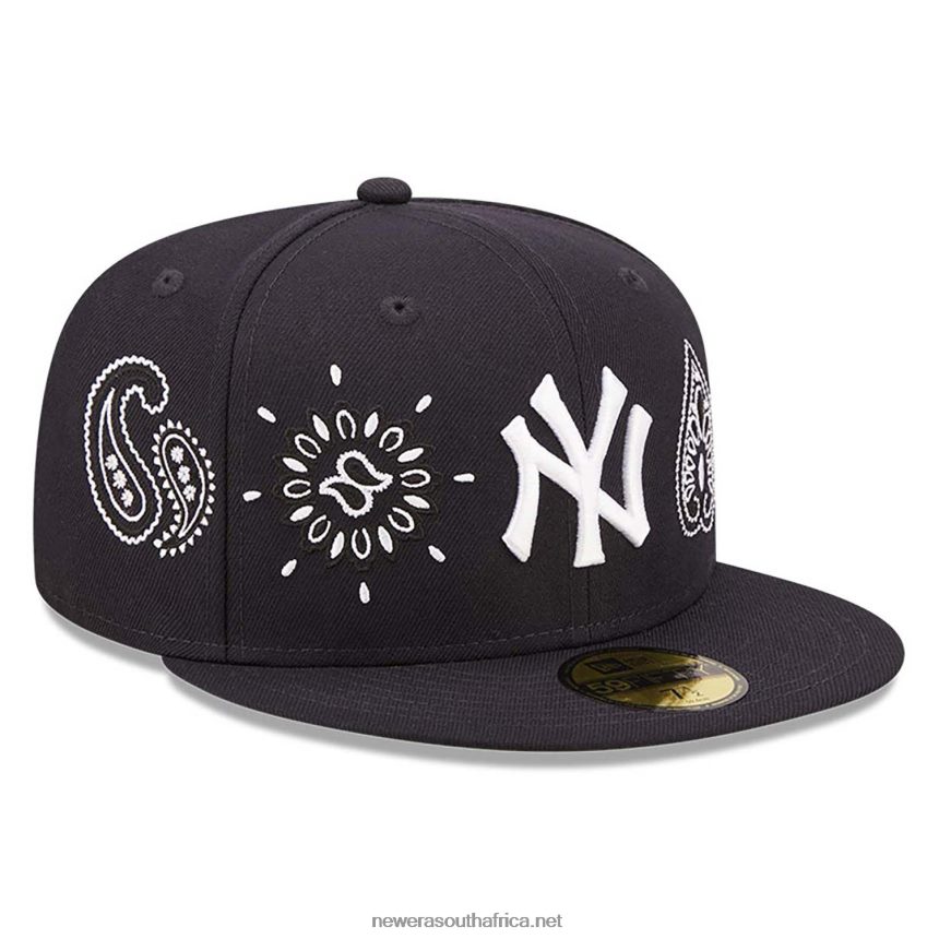New York Yankees MLB All Over Print Paisley Black 59FIFTY Fitted Cap New Era TRBRBN376
