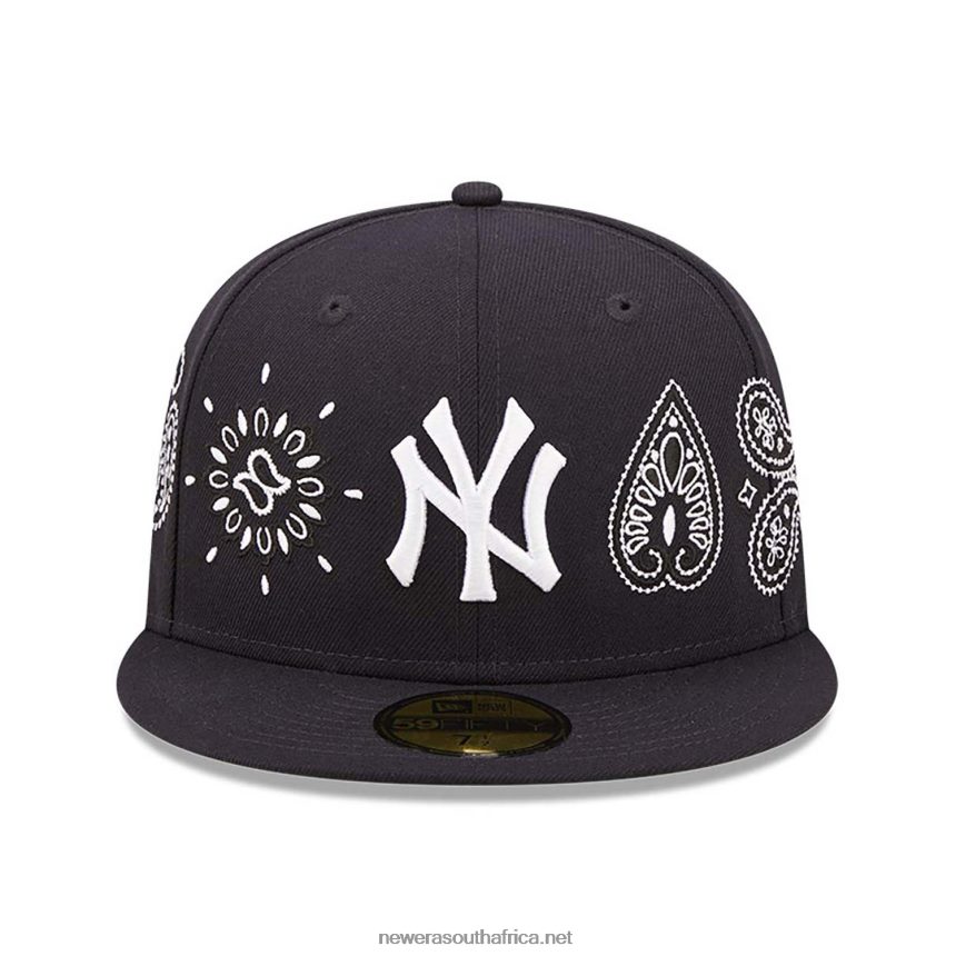 New York Yankees MLB All Over Print Paisley Black 59FIFTY Fitted Cap New Era TRBRBN376