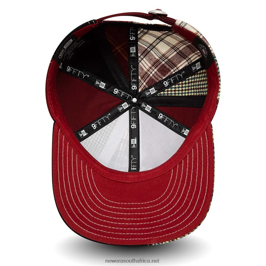 New York Yankees MLB Patch Panel Dark Red 9FIFTY Snapback Cap New Era TRBRBN1910