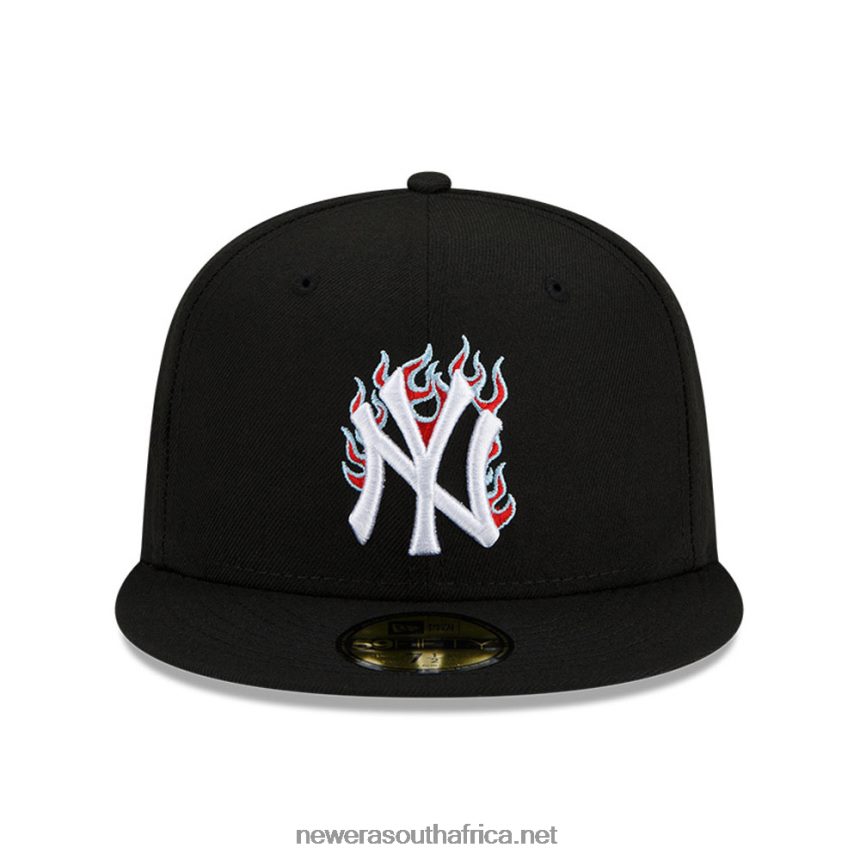 New York Yankees MLB Team Fire Black 59FIFTY Cap New Era TRBRBN210