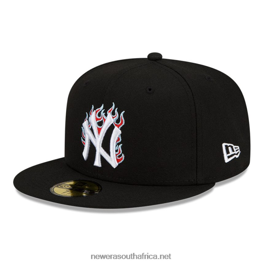 New York Yankees MLB Team Fire Black 59FIFTY Cap New Era TRBRBN210