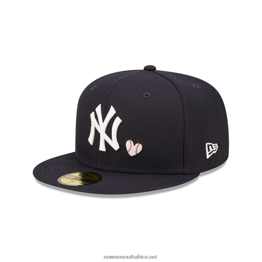 New York Yankees MLB Team Heart Blue 59FIFTY Fitted Cap New Era TRBRBN1250