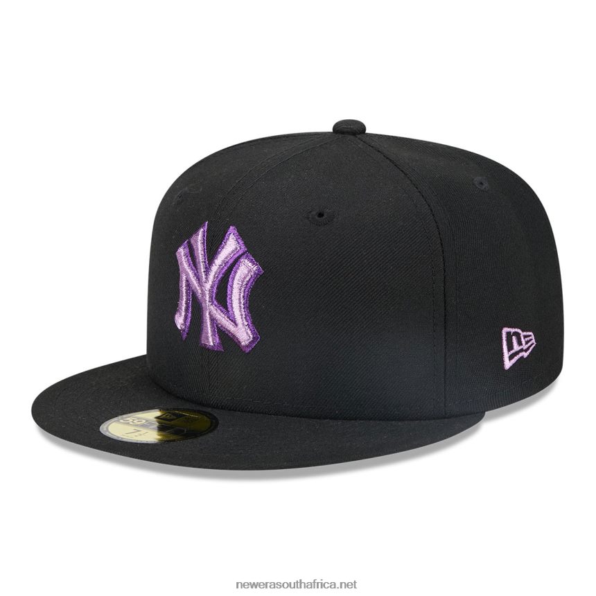 New York Yankees Metallic Pop Black 59FIFTY Fitted Cap New Era TRBRBN190