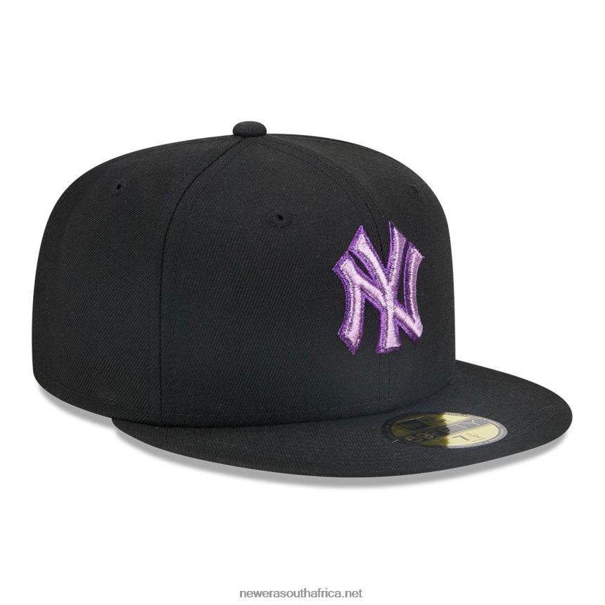 New York Yankees Metallic Pop Black 59FIFTY Fitted Cap New Era TRBRBN190