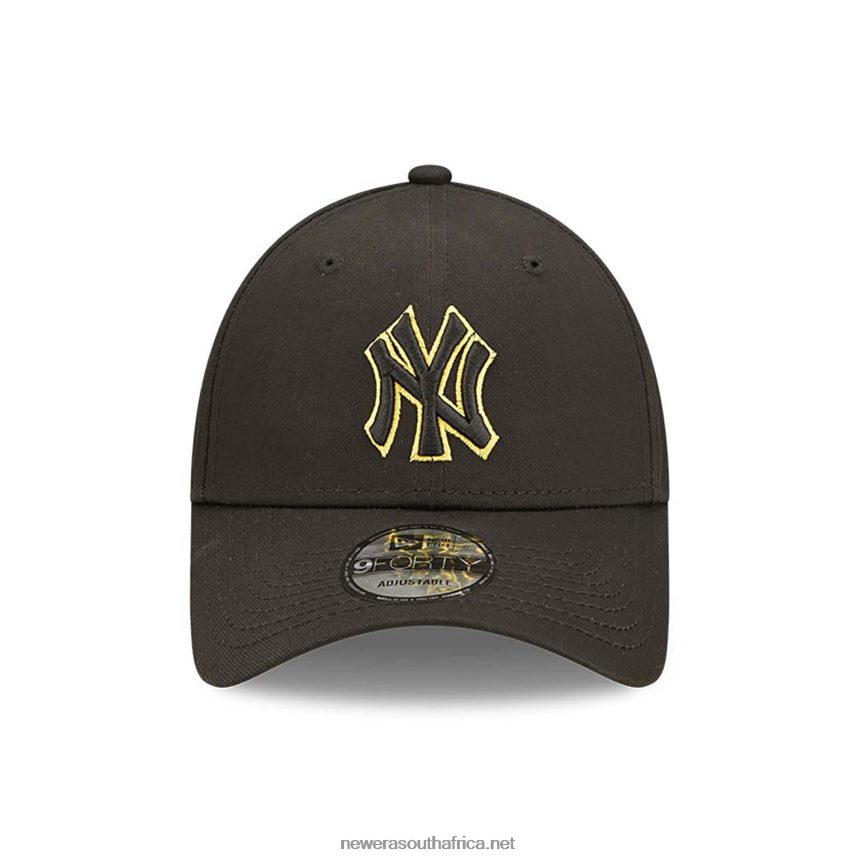 New York Yankees Team Outline Black 9FORTY Adjustable Cap New Era TRBRBN1552