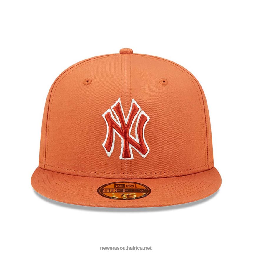 New York Yankees Team Outline Medium Brown 59FIFTY Fitted Cap New Era TRBRBN14