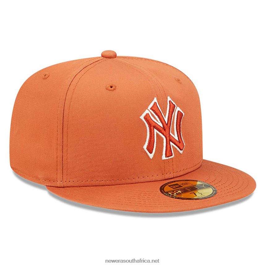 New York Yankees Team Outline Medium Brown 59FIFTY Fitted Cap New Era TRBRBN14