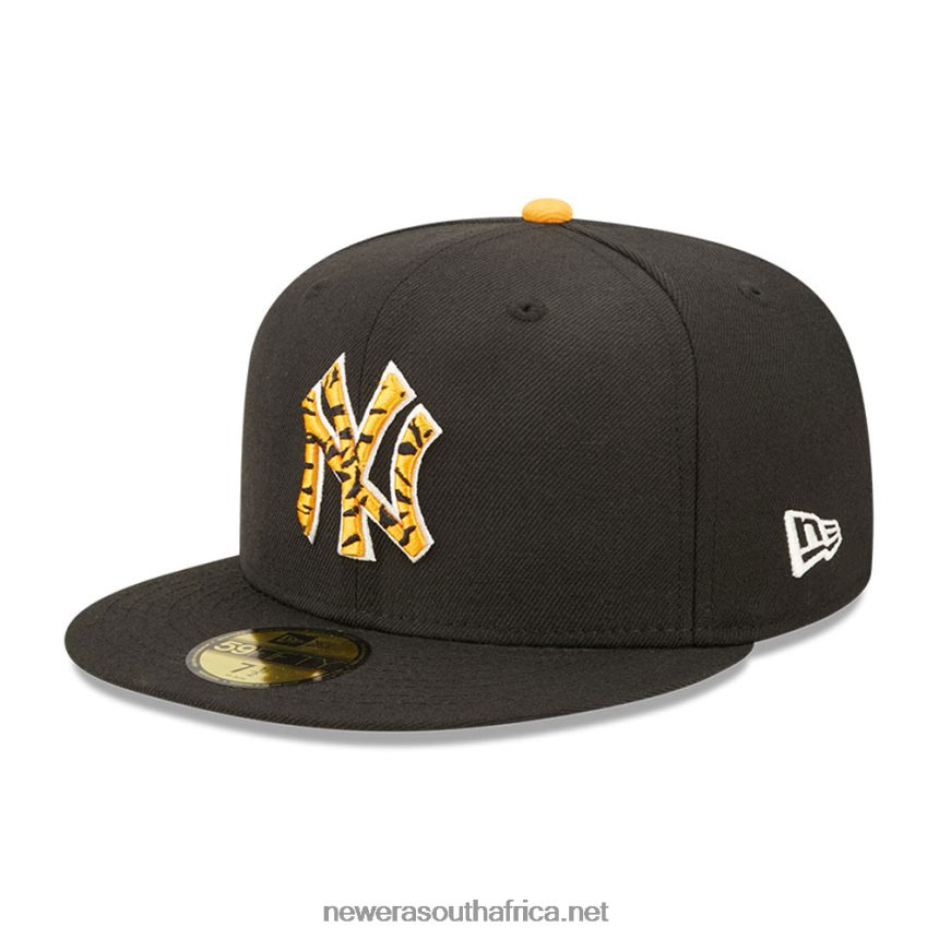 New York Yankees Tiger Fill Black 59FIFTY Fitted Cap New Era TRBRBN306