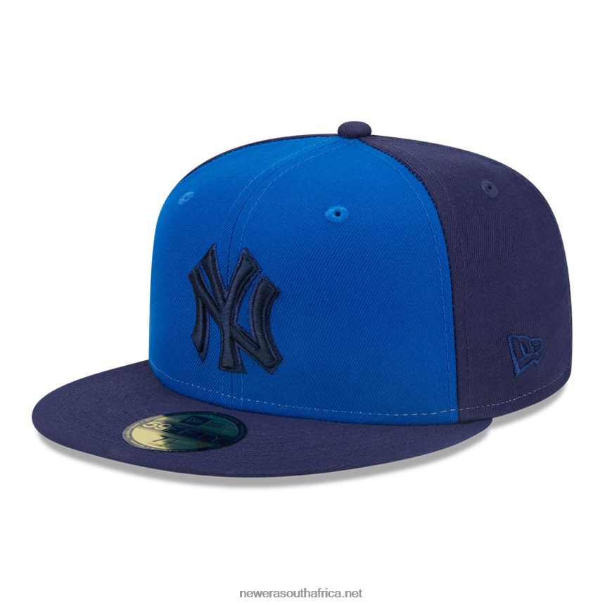 New York Yankees Tri Tone Team Blue 59FIFTY Fitted Cap New Era TRBRBN1038