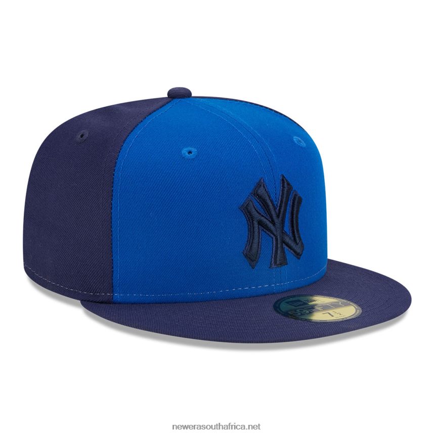 New York Yankees Tri Tone Team Blue 59FIFTY Fitted Cap New Era TRBRBN1038