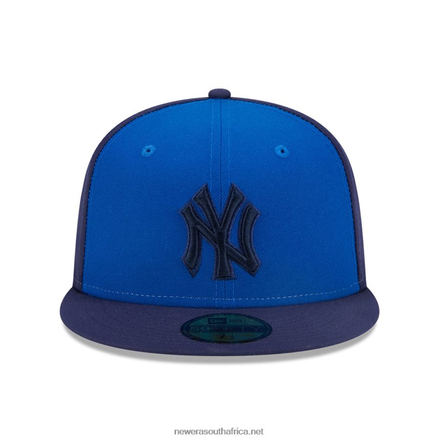 New York Yankees Tri Tone Team Blue 59FIFTY Fitted Cap New Era TRBRBN1038