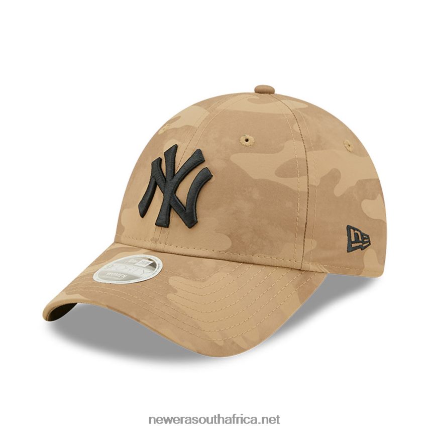 New York Yankees Womens Beige Camo 9FORTY Adjustable Cap New Era TRBRBN1622