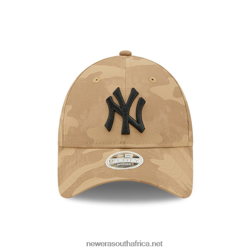 New York Yankees Womens Beige Camo 9FORTY Adjustable Cap New Era TRBRBN1622