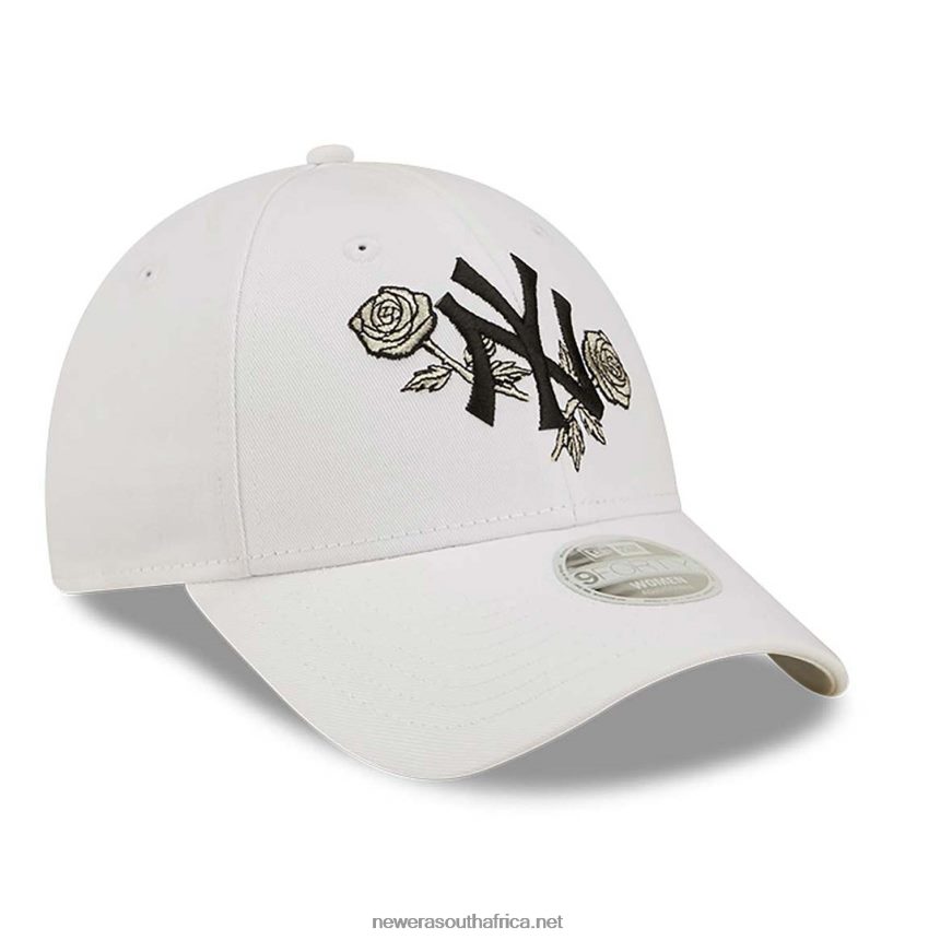 New York Yankees Womens Floral Metallic White 9FORTY Adjustable Cap New Era TRBRBN1711