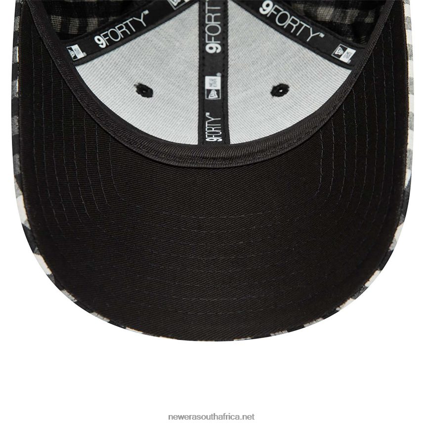 New York Yankees Womens Gingham Black 9FORTY Adjustable Cap New Era TRBRBN1728