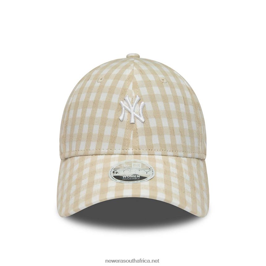New York Yankees Womens Gingham Stone 9FORTY Adjustable Cap New Era TRBRBN1629