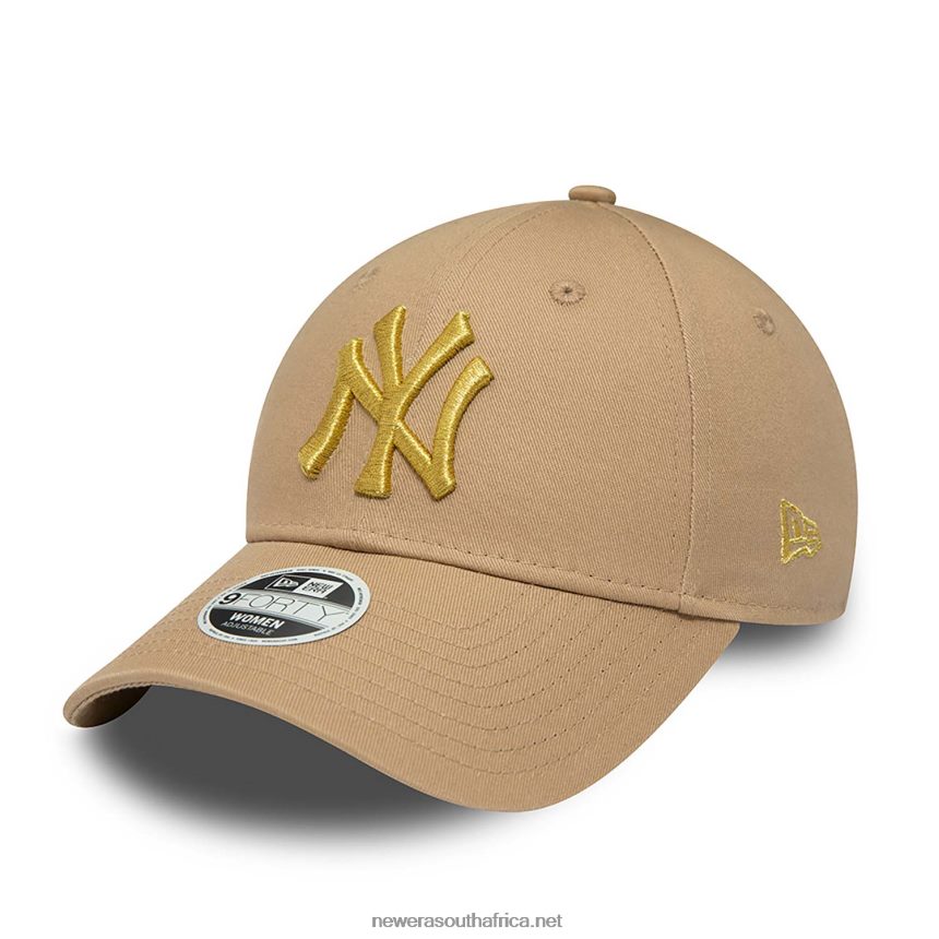 New York Yankees Womens Metallic Logo Brown 9FORTY Adjustable Cap New Era TRBRBN1551