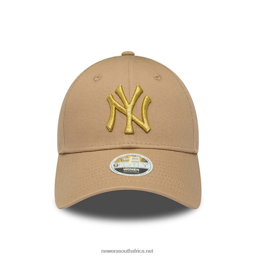 New York Yankees Womens Metallic Logo Brown 9FORTY Adjustable Cap New Era TRBRBN1551