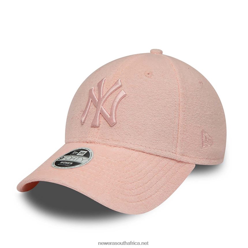New York Yankees Womens Towelling Pink 9FORTY Adjustable Cap New Era TRBRBN1743