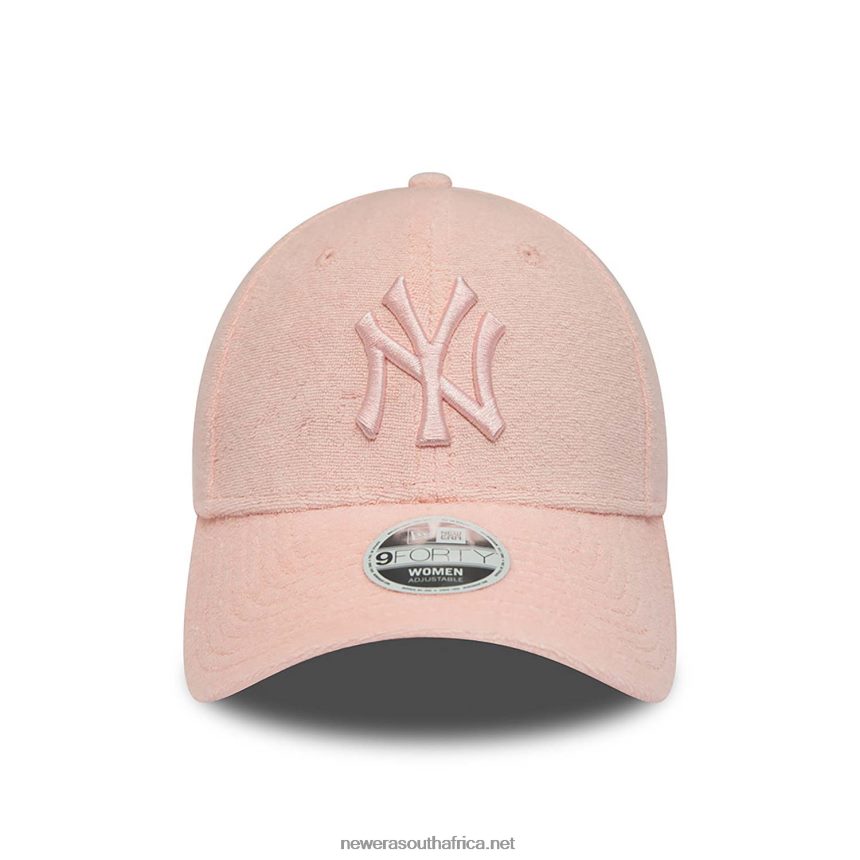 New York Yankees Womens Towelling Pink 9FORTY Adjustable Cap New Era TRBRBN1743