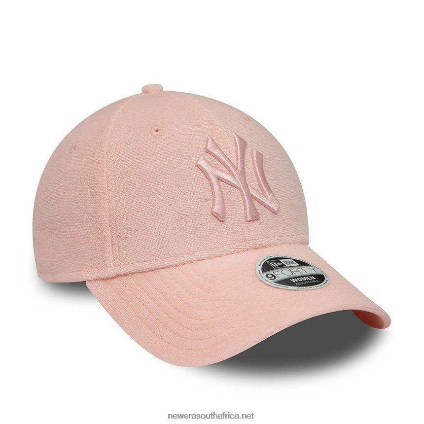 New York Yankees Womens Towelling Pink 9FORTY Adjustable Cap New Era TRBRBN1743