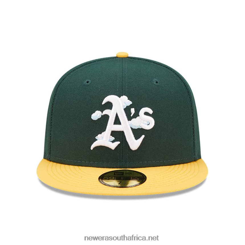Oakland Athletics Comic Cloud Dark Green 59FIFTY Fitted Cap New Era TRBRBN178