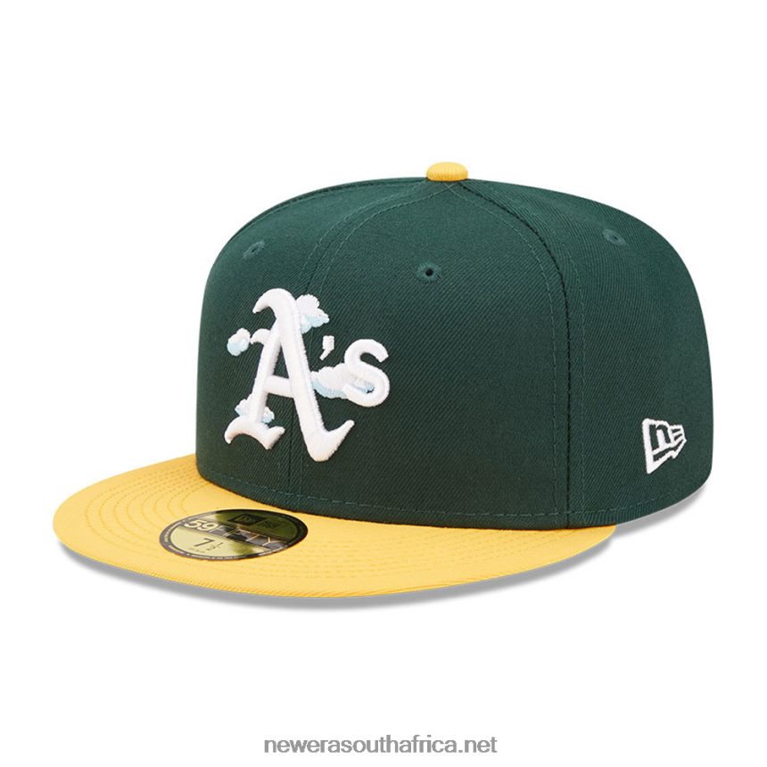 Oakland Athletics Comic Cloud Dark Green 59FIFTY Fitted Cap New Era TRBRBN178