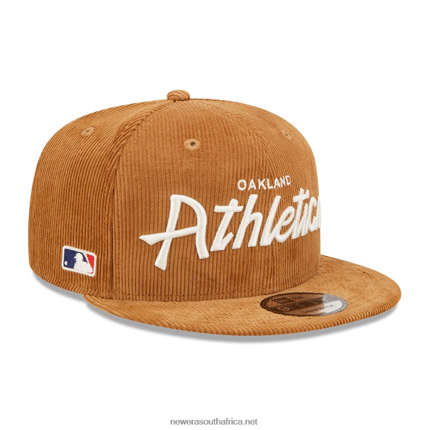 Oakland Athletics Cord Script Brown 9FIFTY Snapback Cap New Era TRBRBN1928