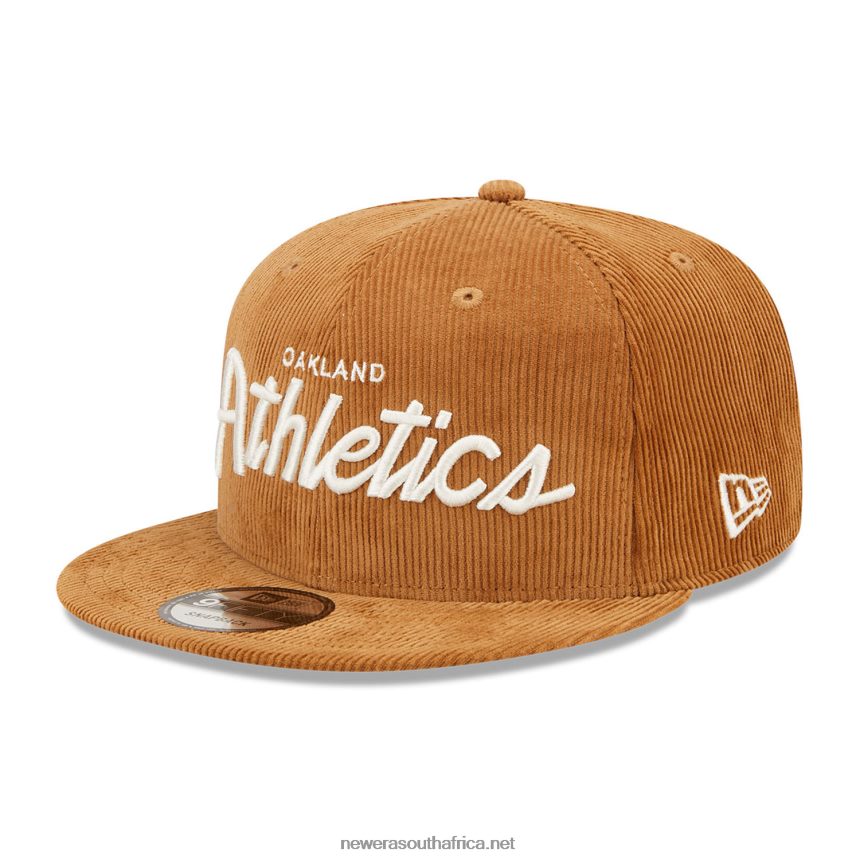 Oakland Athletics Cord Script Brown 9FIFTY Snapback Cap New Era TRBRBN1928