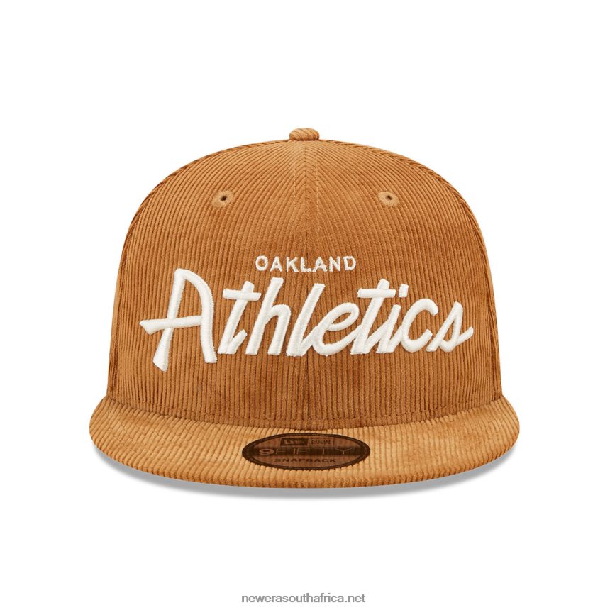 Oakland Athletics Cord Script Brown 9FIFTY Snapback Cap New Era TRBRBN1928
