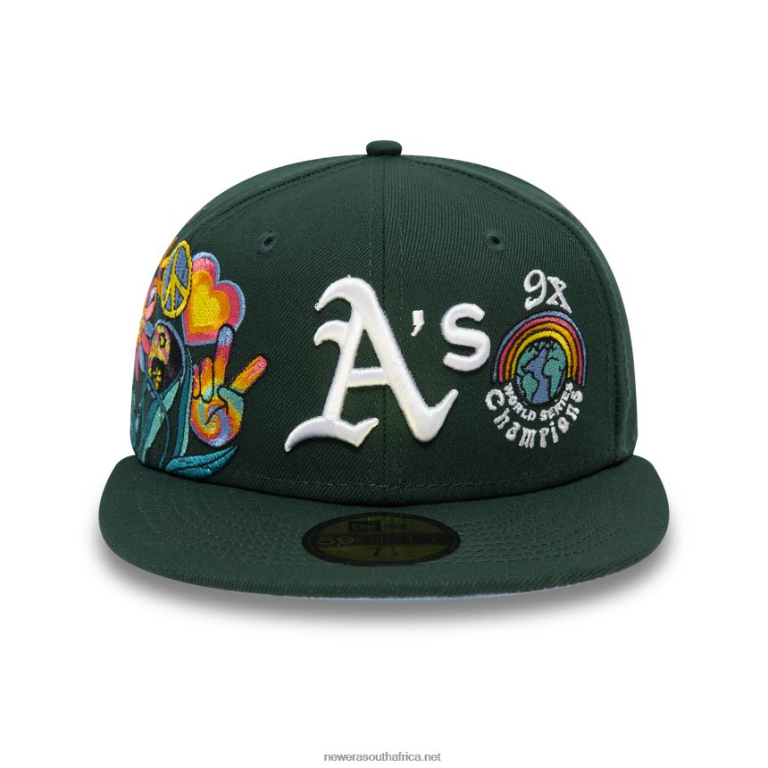 Oakland Athletics Groovy Dark Green 59FIFTY Fitted Cap New Era TRBRBN233