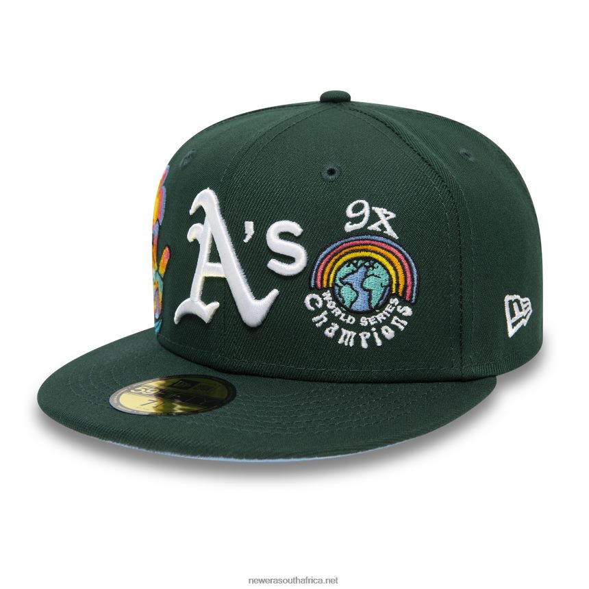 Oakland Athletics Groovy Dark Green 59FIFTY Fitted Cap New Era TRBRBN233