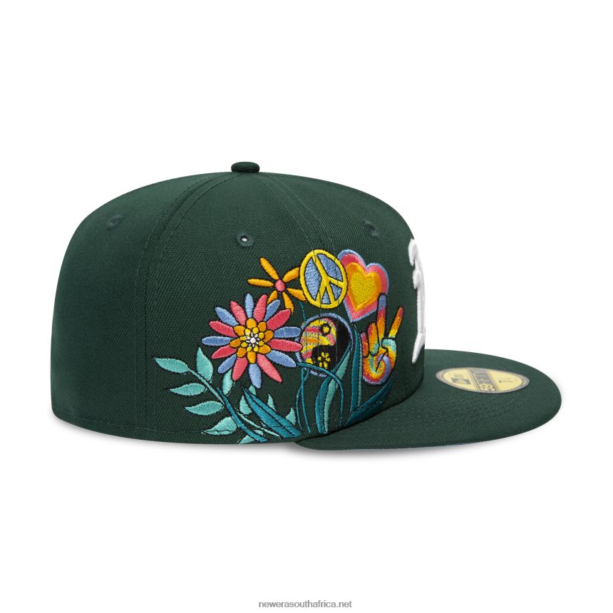 Oakland Athletics Groovy Dark Green 59FIFTY Fitted Cap New Era TRBRBN233