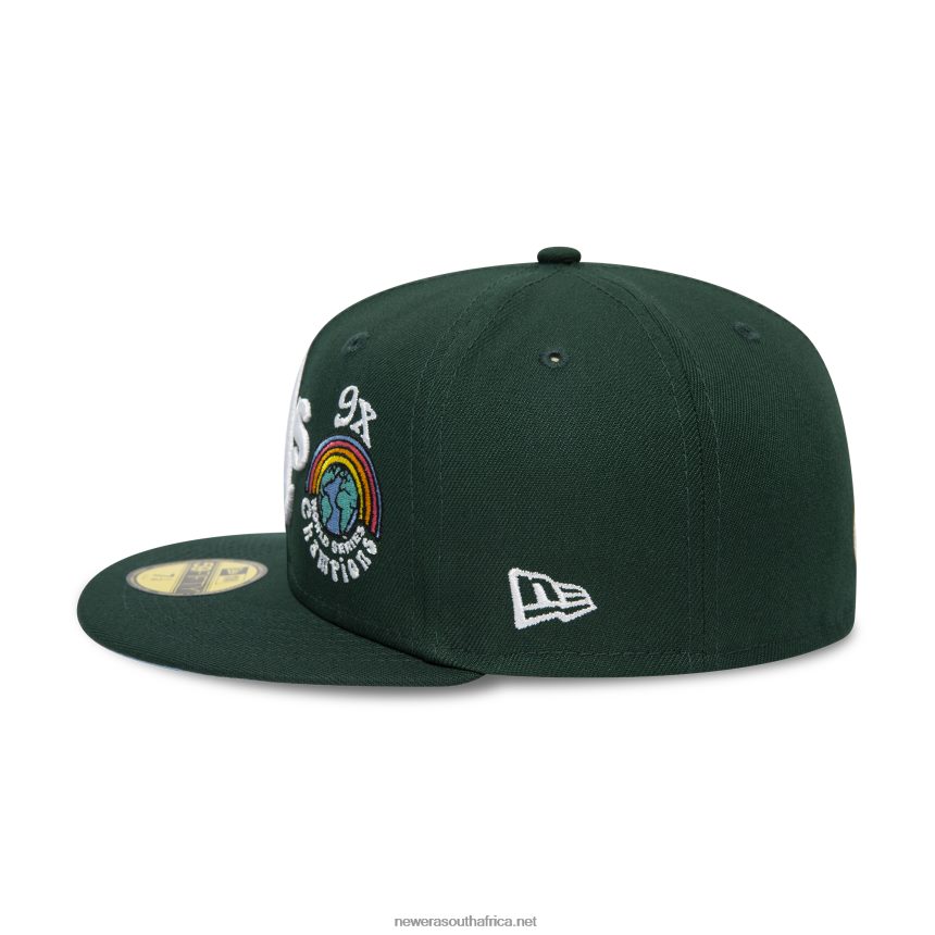 Oakland Athletics Groovy Dark Green 59FIFTY Fitted Cap New Era TRBRBN233