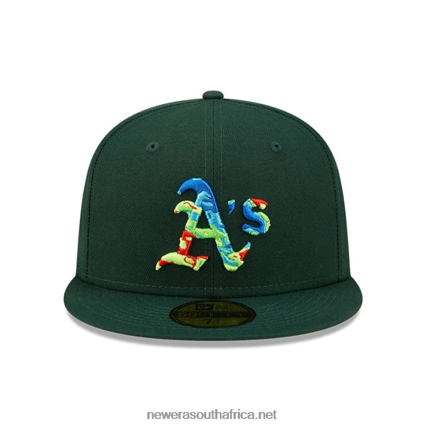 Oakland Athletics Infrared Dark Green 59FIFTY Fitted Cap New Era TRBRBN41